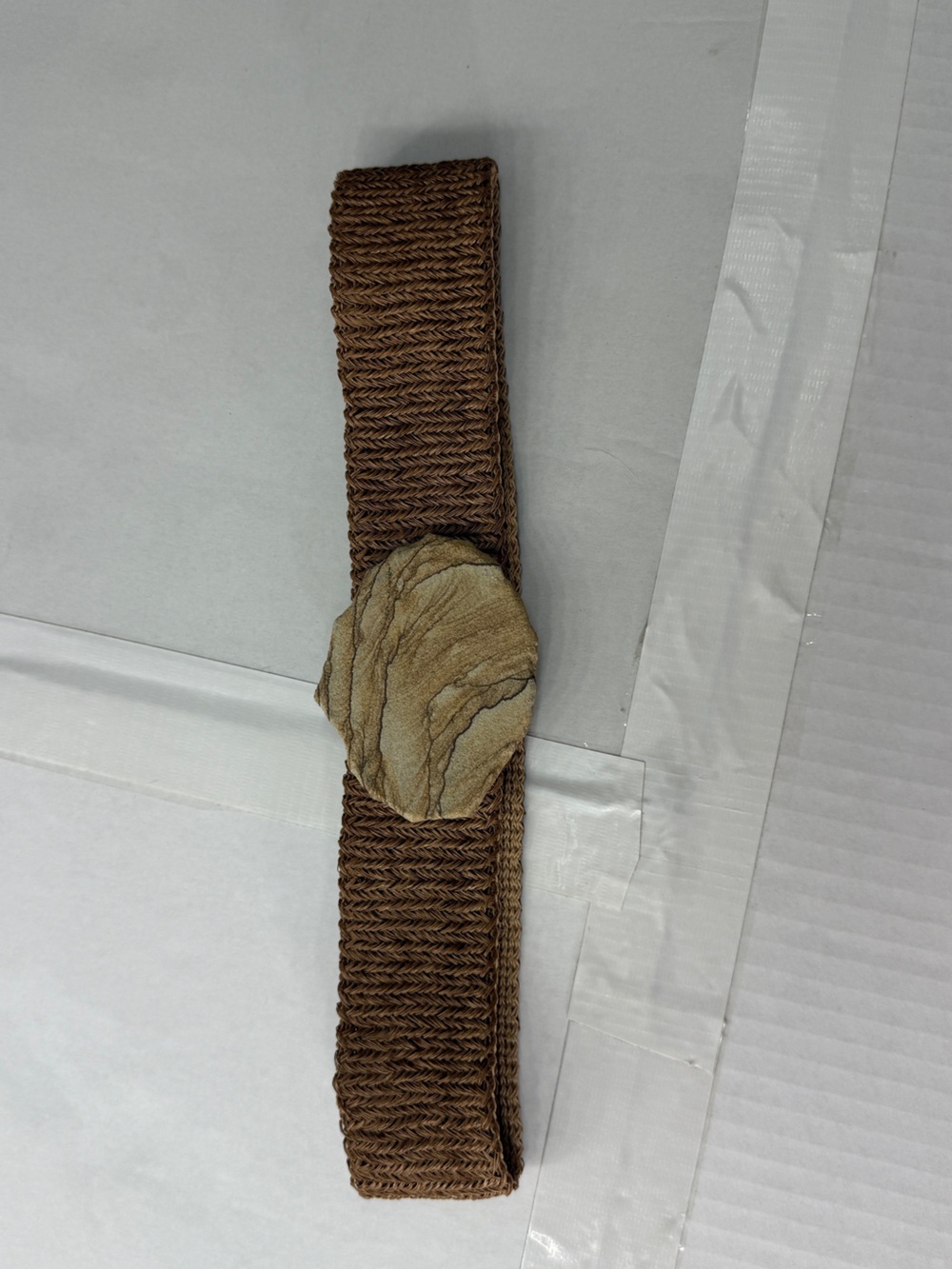 Charmant stone buckle euro belt statement stone belt beige belt vintge circa 80s